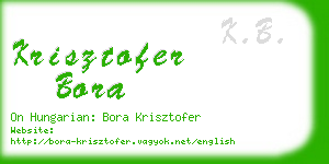 krisztofer bora business card